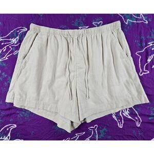 Abercrombie & Fitch Womens Linen Blend Shorts Off White Pull On High Rise L